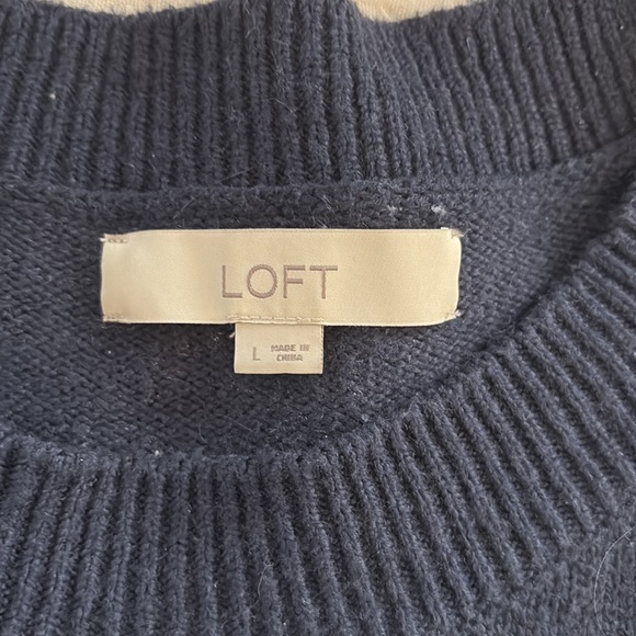LOFT navy and white sweater - Picture 2 of 5